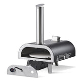 Outdoor Pizza Oven, 12 in Wood Fired Pizza Ovens, Pellet Pizza-Stove with Thermometer & Electric Rotation, Portable Pizza-Maker for Outside Backyard Patio Camping, Pizza-Stone, Carry Bag, Shovel