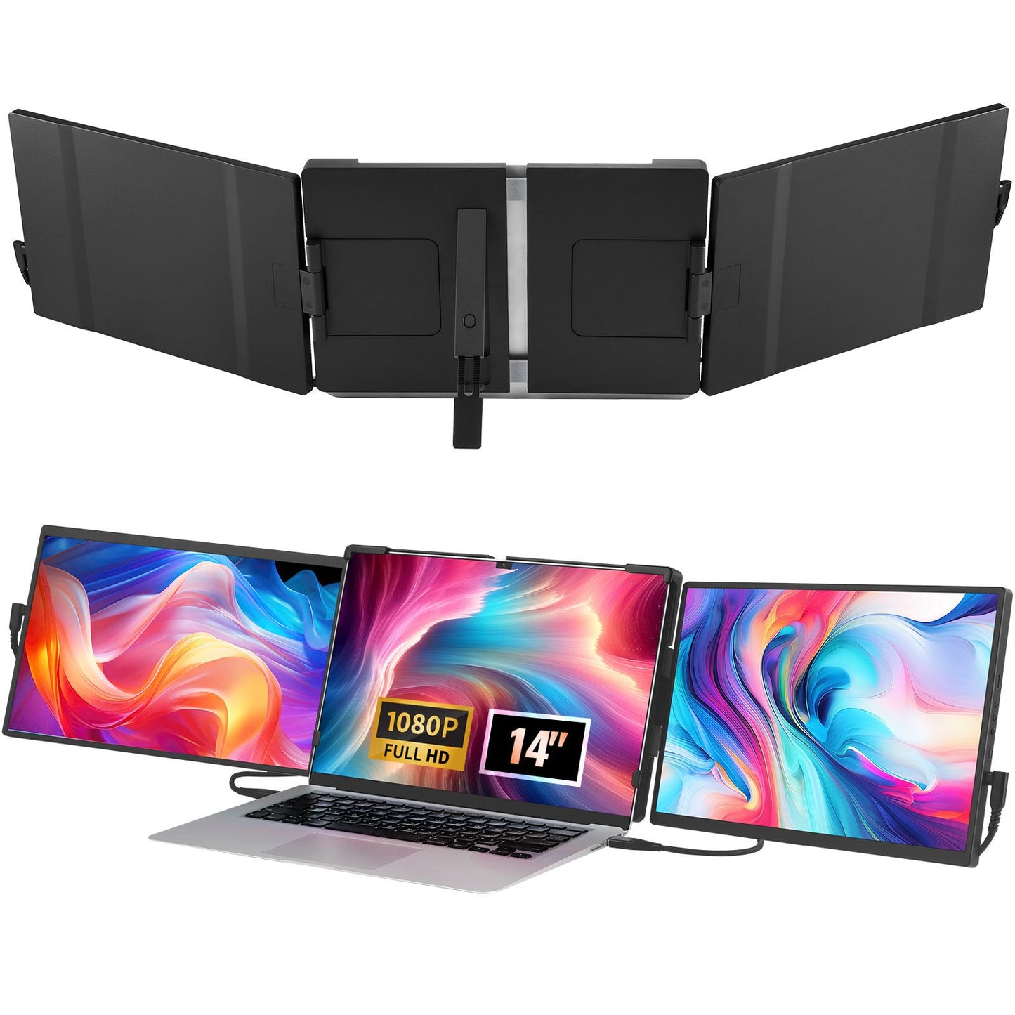 Laptop Screen Extender 14" HD 1080P Portable Monitor for 13"-17" Laptop
