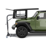 Hard Top Remover Lift, 99.79 kg, Foldable Jeep Hardtop Removal and Storage System, Easy One-Person Operation, Adjustable Height, for Jeep Wrangler YJ, TJ, JK, JL, 4XE, Ford Bronco 4 Door &6 Gen+