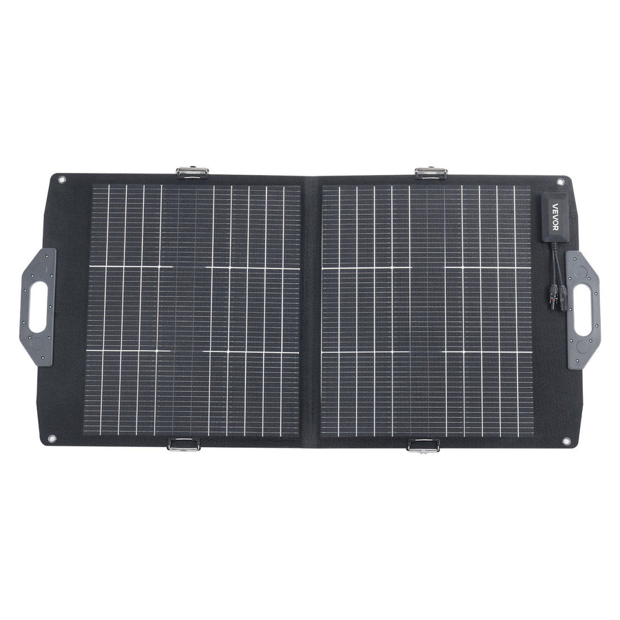 100W Bifacial Solar Panel, 16BB N-Type Foldable Monocrystalline Solar Panel Charger 24% Efficiency, Portable with MC4 Output, USB-A (QC3.0), Type-C & DC Ports for Power Stations Camping Hiking