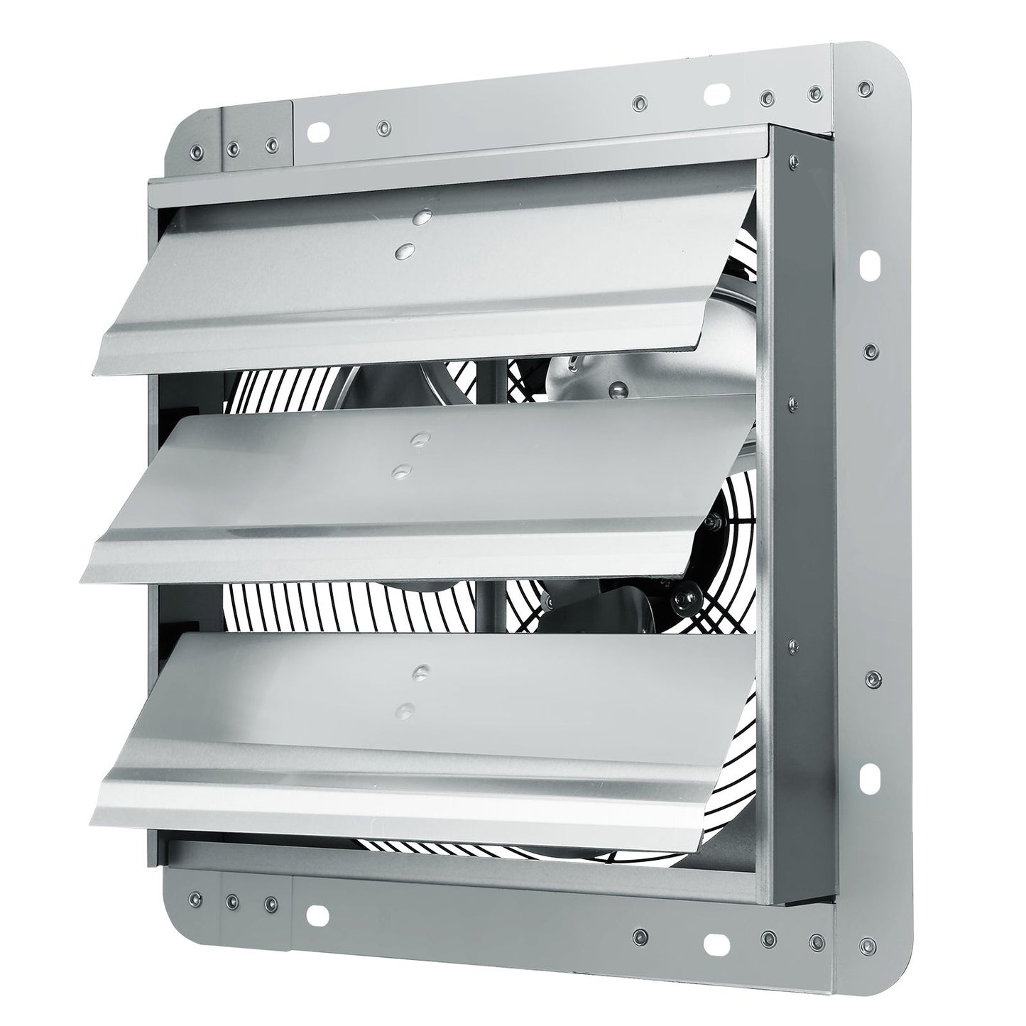 Shutter Exhaust Fan, 356 mm High-speed 1400RPM 994 CFM, Aluminum Wall Mount Attic Fan with AC-motor, Ventilation and Cooling for Greenhouses, Garages, Sheds, Shops