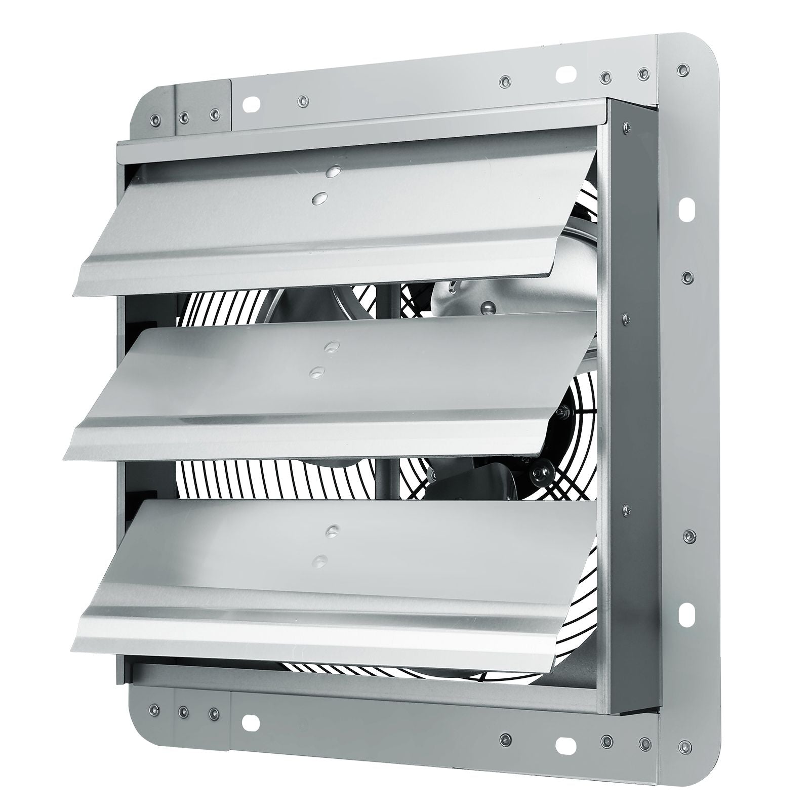 Shutter Exhaust Fan, 356 mm High-speed 1400RPM 994 CFM, Aluminum Wall Mount Attic Fan with AC-motor, Ventilation and Cooling for Greenhouses, Garages, Sheds, Shops