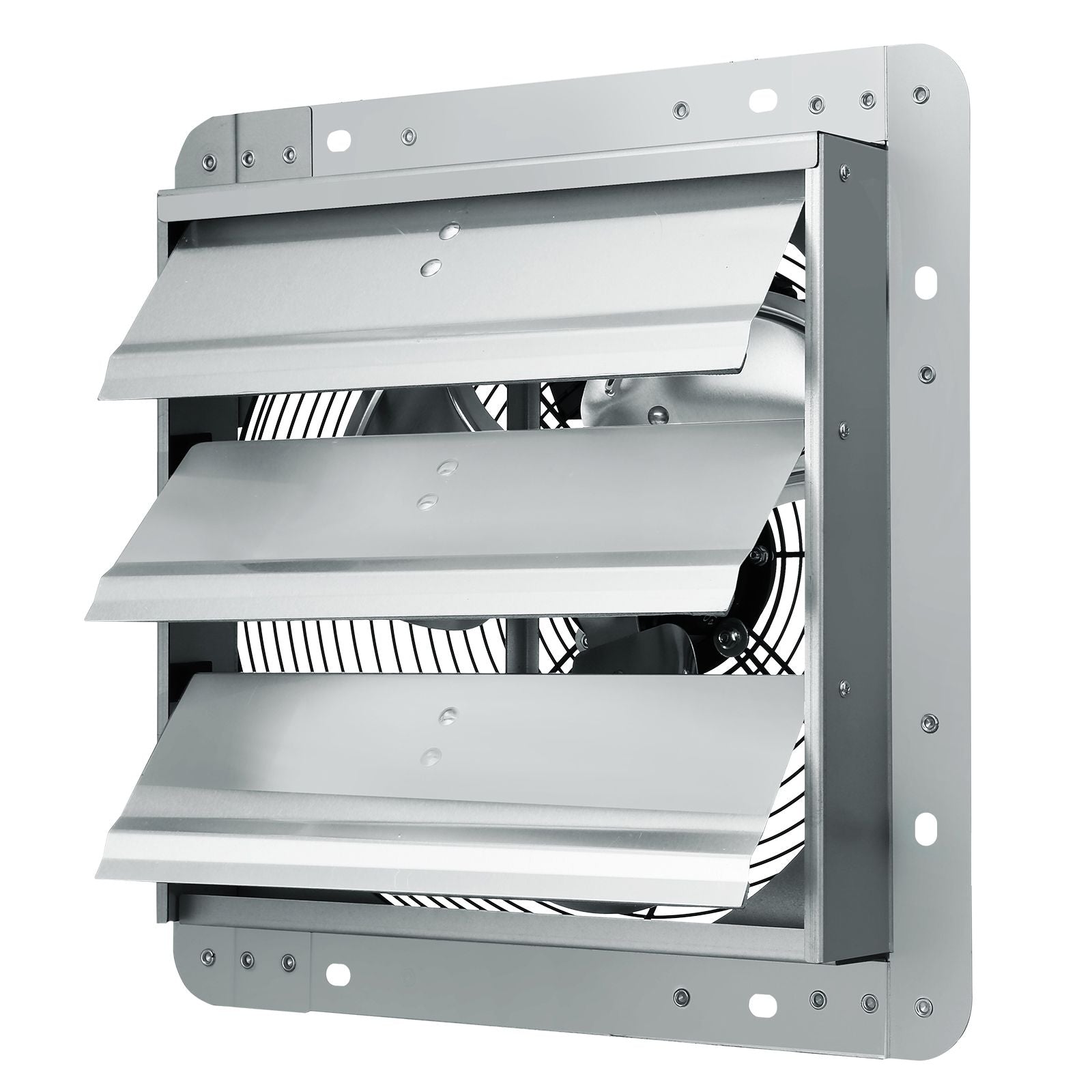 Shutter Exhaust Fan, 305 mm High-speed 1400RPM 1084 CFM, Aluminum Wall Mount Attic Fan with AC-motor, Ventilation and Cooling for Greenhouses, Garages, Sheds, Shops