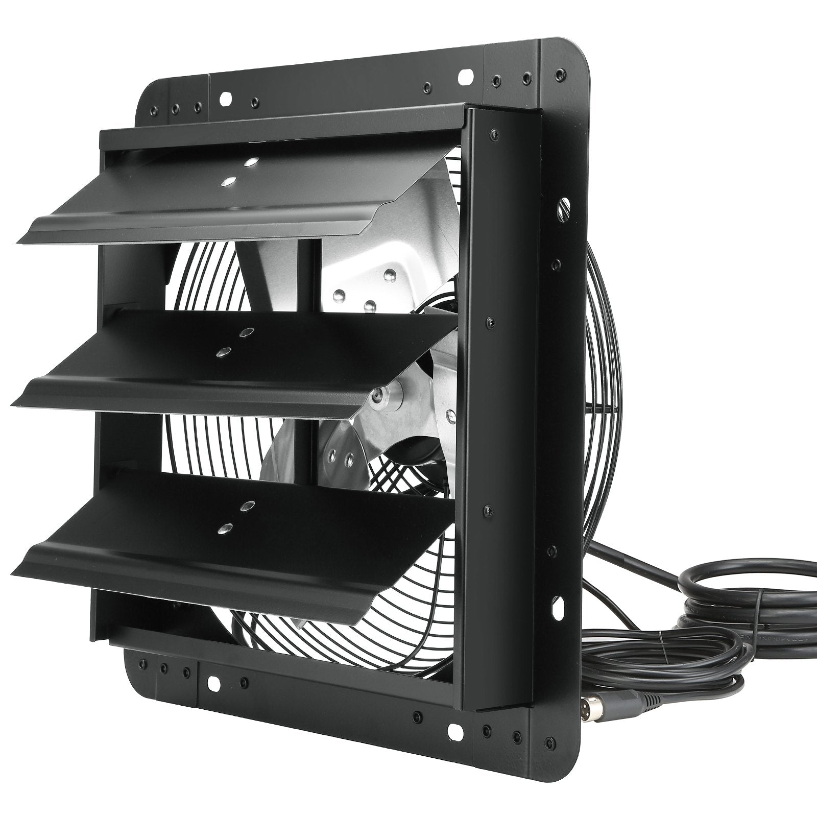 VEVOR Shutter Exhaust Fan, 305 mm /12 inch with Temperature Humidity Controller, EC-motor, 904 CFM, Variable Speed Adjustable Wall Mount Attic Fan, Ventilation and Cooling for Greenhouses, Garages, Sheds