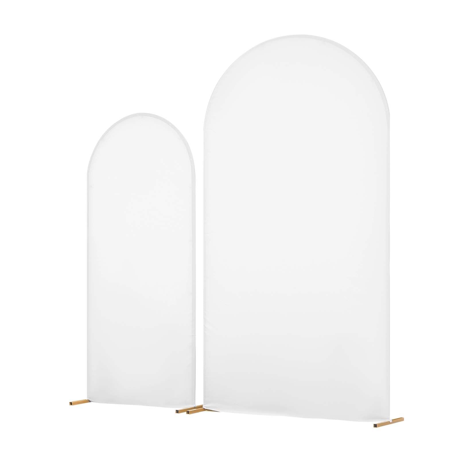 Arch Backdrop Stand, Set of 2, 2.2 m and 1.8 m, Stable Structure, Easy Assembly, Gold Metal Arch Backdrop Stand with Cover for Wedding, Birthday Party, Celebration, and Ceremony Decoration
