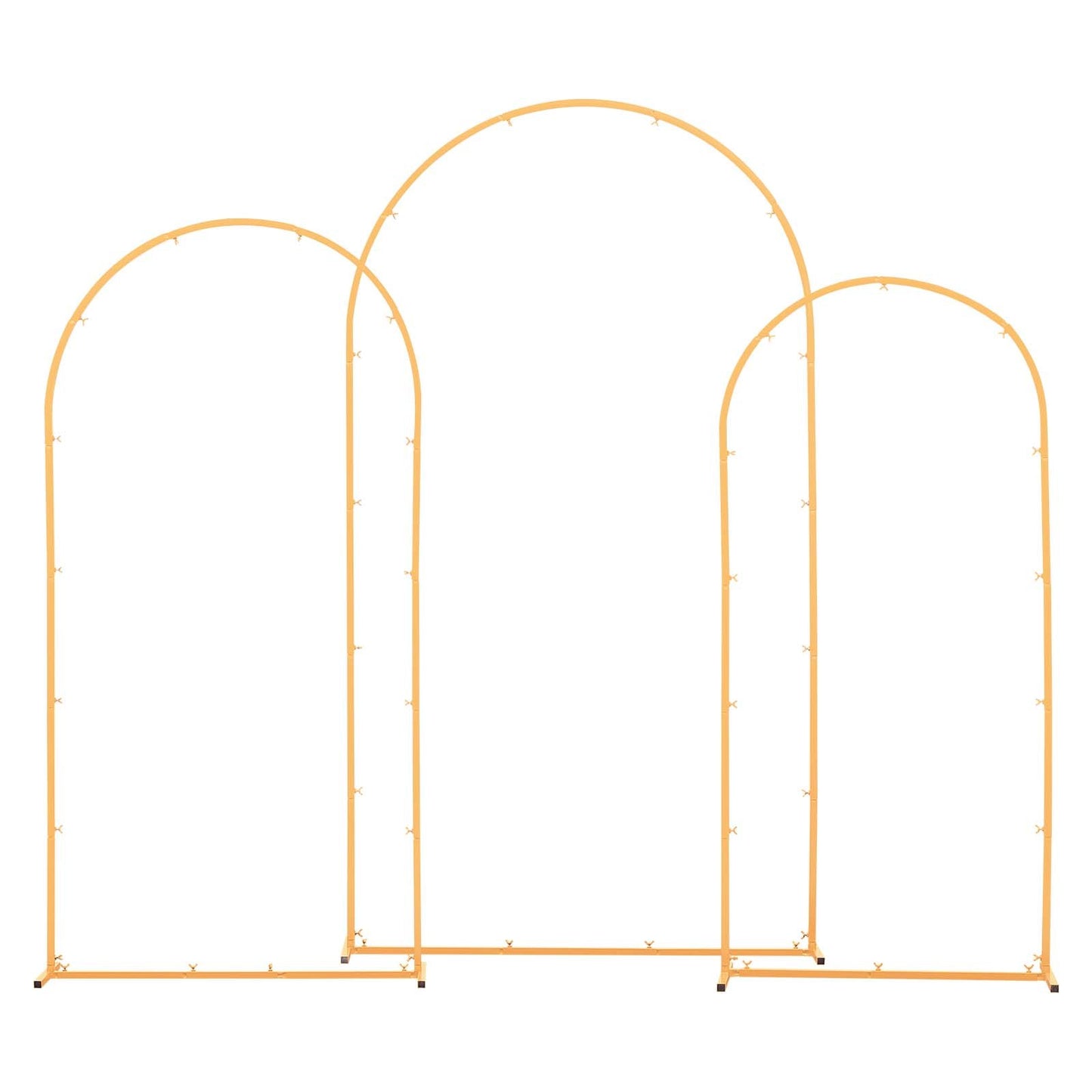 Arch Backdrop Stand, Set of 3, 2.2/2/1.8 m , Stable Structure, Easy Assembly, Gold Metal Arch Backdrop Stand for Wedding, Birthday Party, Graduation, Holiday Celebration, and Ceremony Decoration