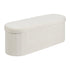 Oval Storage Ottoman Bench, Foldable Teddy Fleece End of Bed Bench, Folding Upholstered Bed Ottoman Chest with Large Storage Space, Supports 660 lbs, for Living Room, Bedroom, Entryway, Beige