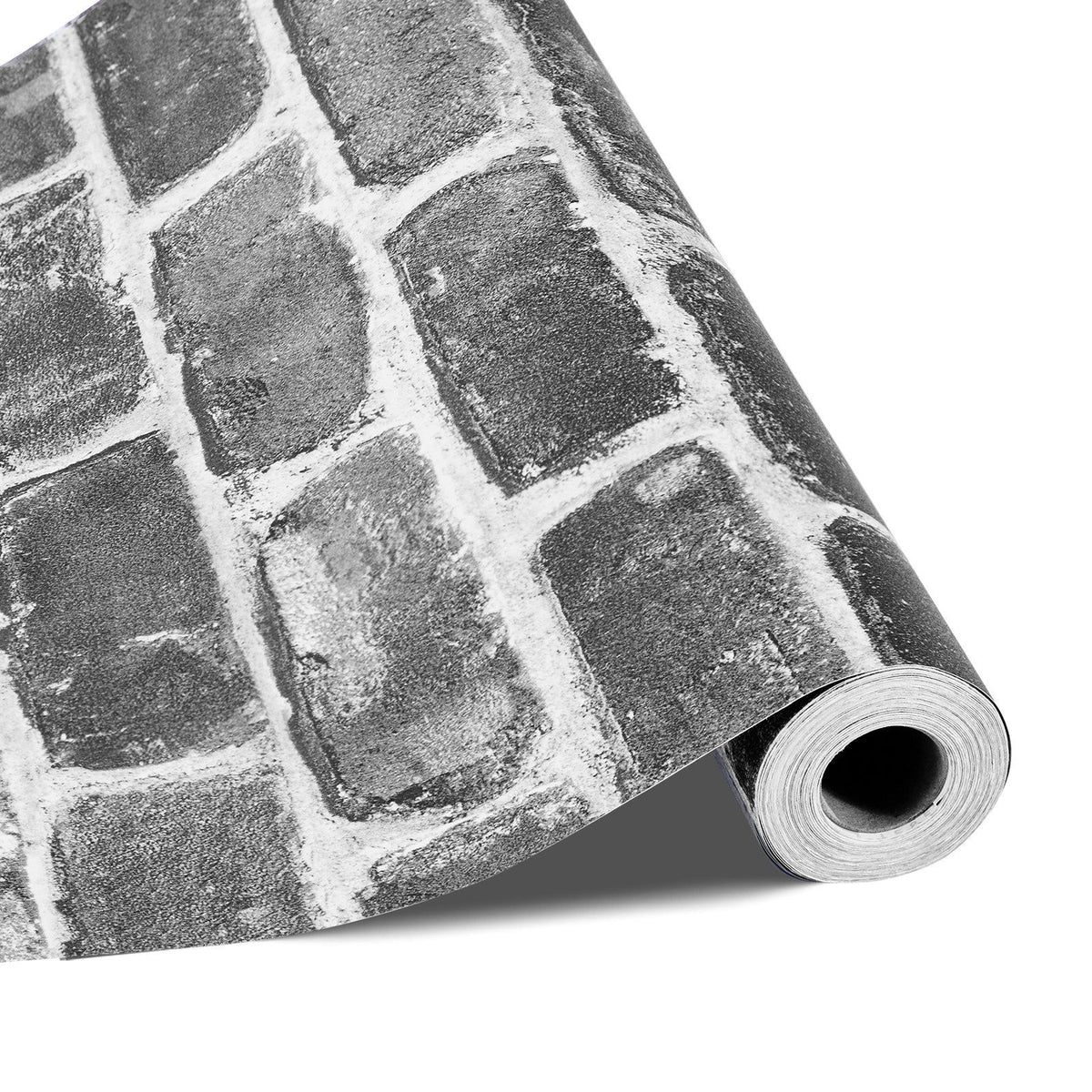 Peel and Stick Wallpaper, 45cm x 10m Contact Paper Gray Brick Waterpoof Self Adhesive, Easy to Clean & Peel Wall Decorative Vinyl Roll for Bedroom Kitchen Office Bathroom Desk