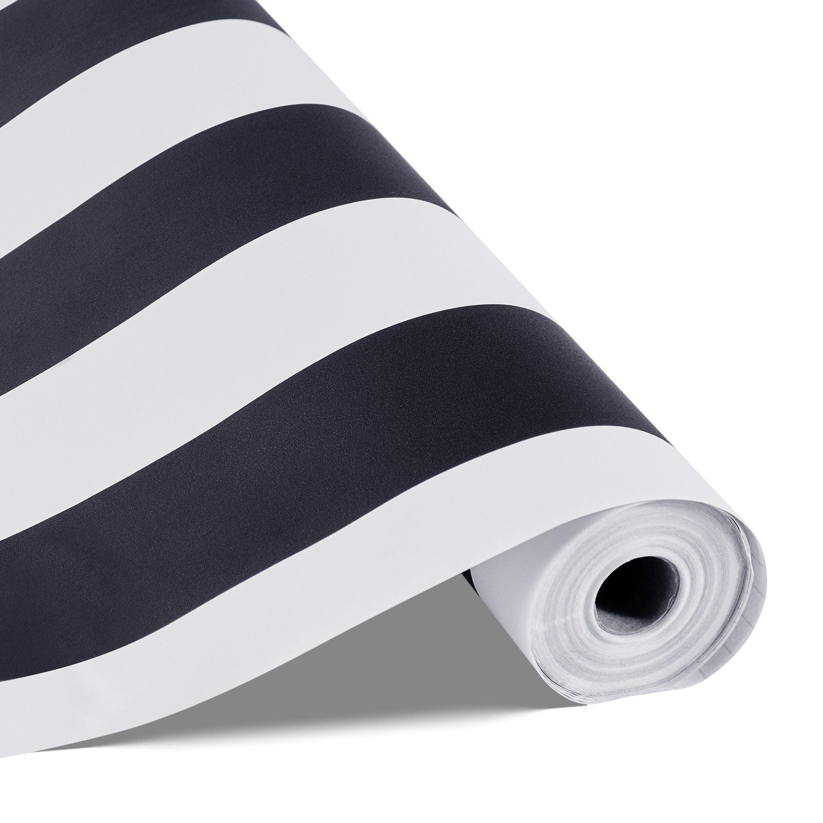 Peel and Stick Wallpaper, 45cm x 15m Contact Paper Black White Modern Geometric Waterpoof Self Adhesive, Easy to Clean Wall Decorative Vinyl Roll for Bedroom Kitchen Office Bathroom