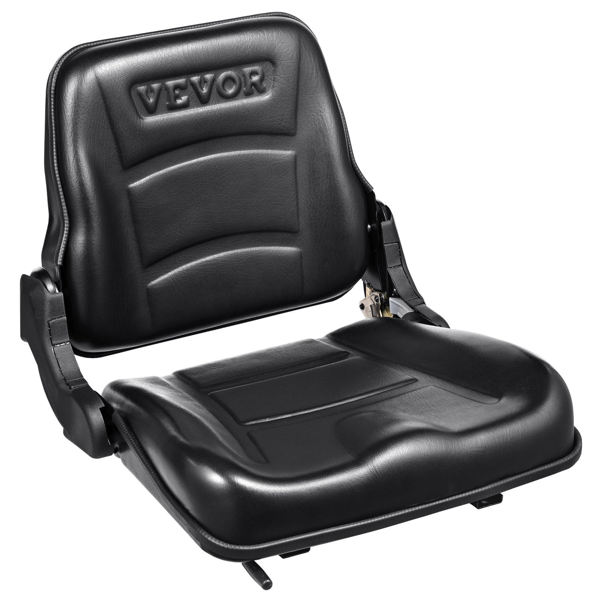 Universal Forklift Seat, Fold Down Tractor Seat with Adjustable Angle Back and Micro Switch, 16-34 cm Extended Slot Comfortable Forklift Seat for Tractor Loader Excavator