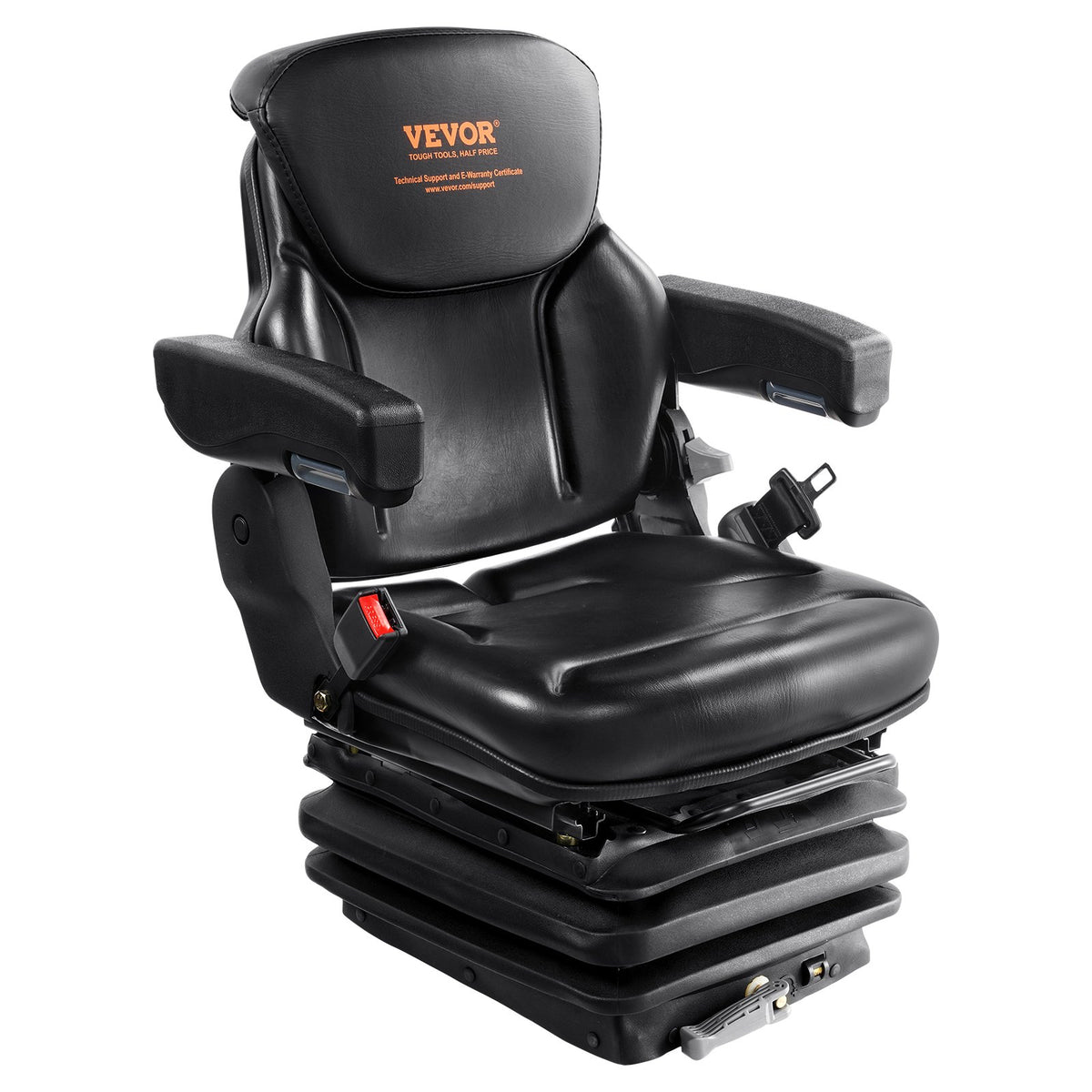 Universal Forklift Seat Adjustable Tractor Seat with Seatbelt Armrests