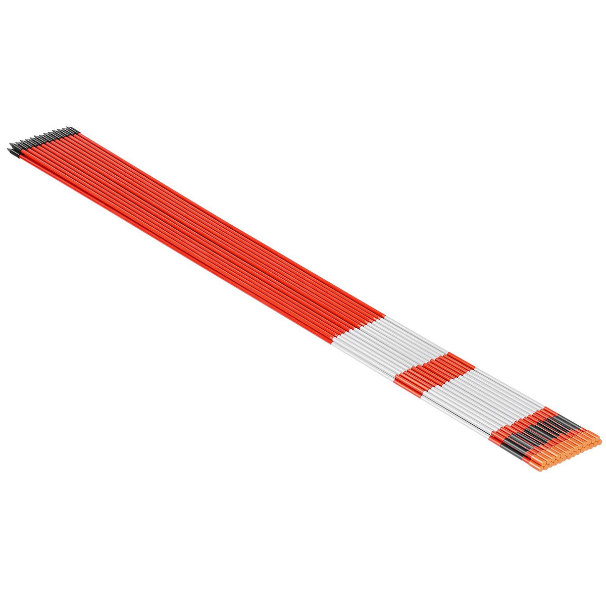 Driveway Markers, 200Pcs 122cm Long 6.35mm Dia, Hi-Visibility Driveway Reflectors with 12 in Steel Drill Bits, Reflective Snow Sticks Fiberglass Pole for Parking Lots, Walkways, Snow Plowing