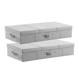 Under Bed Storage with Lids, 805 x 405 x 155 mm, 48L Large Underbed Clothes Storage Containers, Low Profile Gray Under Bed Drawer Shoe Organizer Bins Box for Blanket Shoe Bedroom, 2 Pack