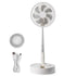 8 Inch Foldable Oscillating Standing Fan with Remote Control, 4 Speed Adjustable Portable Desk Quiet Fan, 7200mah Rechargeable USB Small Fan, Folded Rotating Floor Fan for Bedroom Office Travel