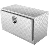 Underbody Truck Box, 30"Ã—14"Ã—16" Pickup Storage Box, Heavy Duty Aluminum Diamond Plate Tool Box with Lock and Keys, Waterproof Trailer Storage Box with T-Handle Latch for Truck, Van, Trailer