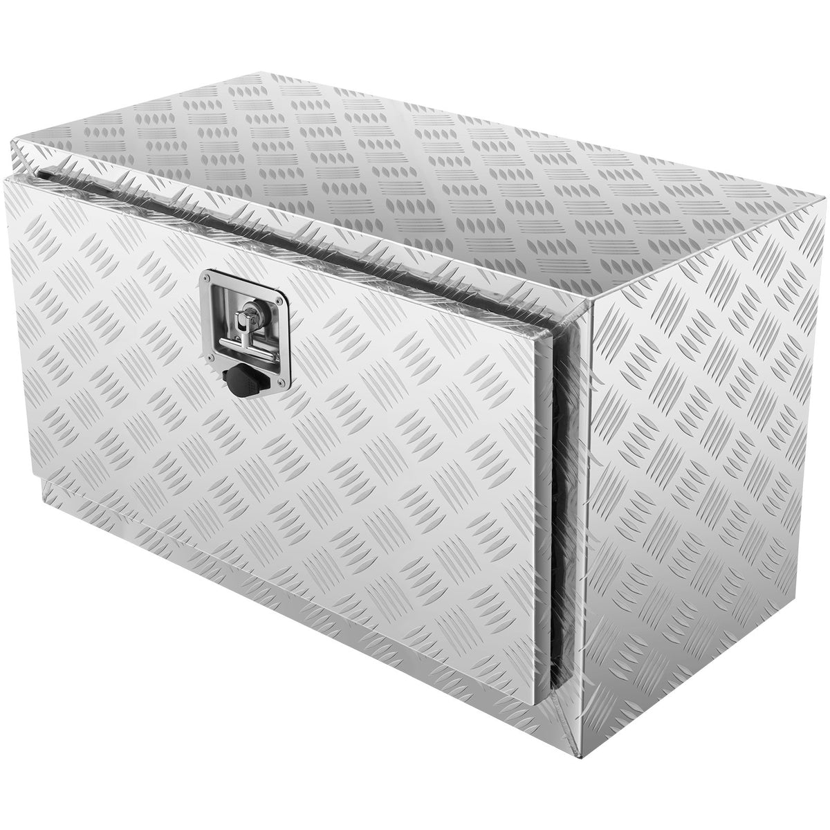 Underbody Truck Box, 30"Ã—14"Ã—16" Pickup Storage Box, Heavy Duty Aluminum Diamond Plate Tool Box with Lock and Keys, Waterproof Trailer Storage Box with T-Handle Latch for Truck, Van, Trailer