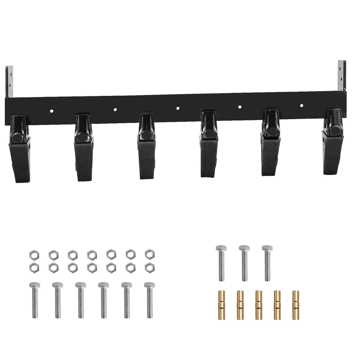 Bucket Tooth Bar, 48in Inside Bucket Width Tractor Bucket Teeth, 9.84in Teeth Space Tooth Bar for Loader Bucket 23TF, Bolt on Tooth Bucket Enables Penetration of Compacted Soil