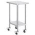 Stainless Steel Work Table 24 x 18 x 38 Inch, with 4 Wheels, 3 Adjustable Height Levels, Heavy Duty Food Prep Worktable for Commercial Kitchen Restaurant, Silver