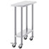 Stainless Steel Work Table 30 x 12 x 38 Inch, with 4 Wheels, 3 Adjustable Height Levels, Heavy Duty Food Prep Worktable for Commercial Kitchen Restaurant, Silver