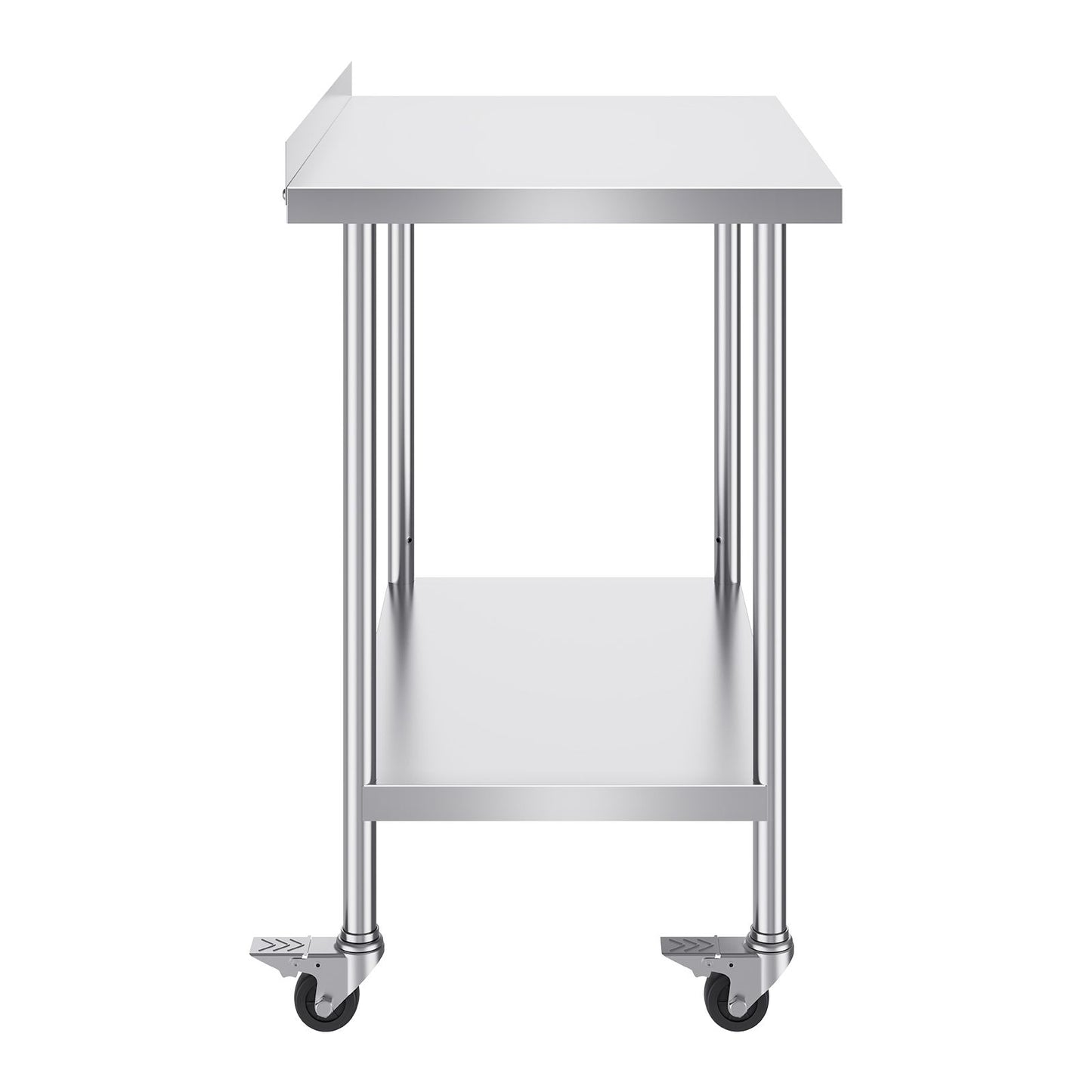 24 x 36 x 40 Inch Stainless Steel Work Table, Commercial Food Prep Worktable with Casters, Heavy Duty Prep Worktable, Metal Work Table with Adjustable Height for Restaurant, Home and Hotel