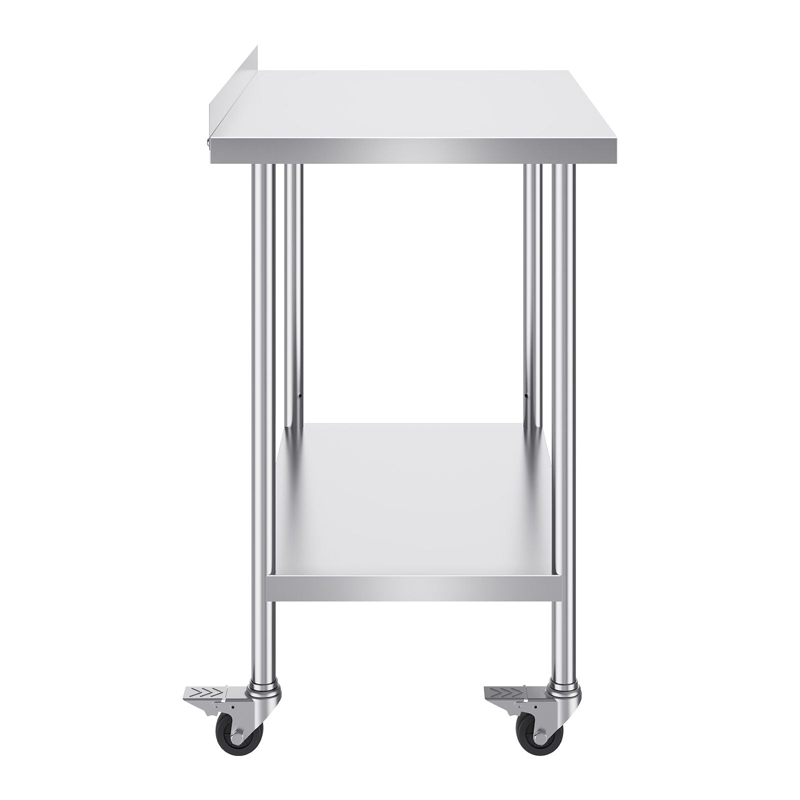 24 x 36 x 40 Inch Stainless Steel Work Table, Commercial Food Prep Worktable with Casters, Heavy Duty Prep Worktable, Metal Work Table with Adjustable Height for Restaurant, Home and Hotel