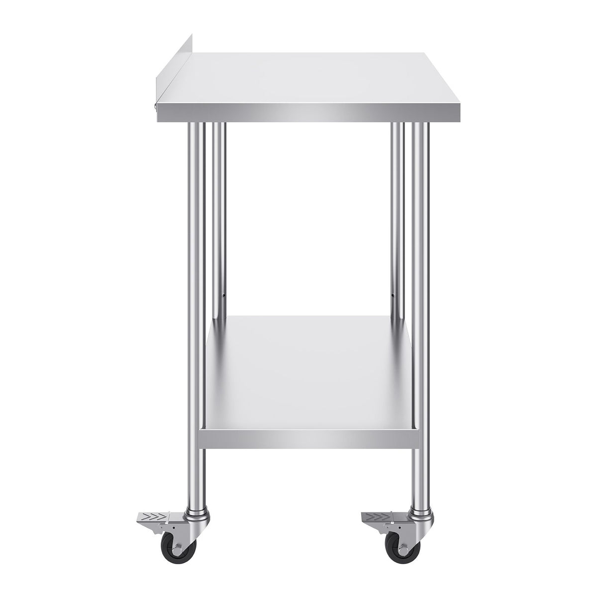 24 x 36 x 40 Inch Stainless Steel Work Table, Commercial Food Prep Worktable with Casters, Heavy Duty Prep Worktable, Metal Work Table with Adjustable Height for Restaurant, Home and Hotel