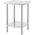 Stainless Steel Prep Table, 24 x 24 x 34 Inch, Heavy Duty Metal Worktable with 3 Adjustable Height Levels, Commercial Workstation for Kitchen Garage Restaurant Backyard
