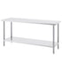 Stainless Steel Prep Table, 24 x 72 x 34 Inch, Heavy Duty Metal Worktable with 3 Adjustable Height Levels, Commercial Workstation for Kitchen Garage Restaurant Backyard