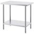 Stainless Steel Prep Table, 24 x 36 x 34 Inch, Heavy Duty Metal Worktable with 3 Adjustable Height Levels, Commercial Workstation for Kitchen Garage Restaurant Backyard