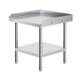 Stainless Steel Work Table, 24 x 24 x 26 Inch Commercial Food Prep Worktable, 3-Sided Backsplash Heavy Duty Prep Worktable, Metal Work Table with Adjustable Height for Restaurant Home Hotel