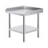 Stainless Steel Work Table, 24 x 24 x 26 Inch Commercial Food Prep Worktable, 3-Sided Backsplash Heavy Duty Prep Worktable, Metal Work Table with Adjustable Height for Restaurant Home Hotel