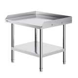 Stainless Steel Work Table, 24 x 28 x 26 Inch Commercial Food Prep Worktable, 3-Sided Backsplash Heavy Duty Prep Worktable, Metal Work Table with Adjustable Height for Restaurant Home Hotel