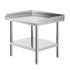 Stainless Steel Work Table, 24 x 28 x 26 Inch Commercial Food Prep Worktable, 3-Sided Backsplash Heavy Duty Prep Worktable, Metal Work Table with Adjustable Height for Restaurant Home Hotel