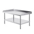 Stainless Steel Work Table, 762 x 1219 x 660 mm Commercial Food Prep Worktable, 3-Sided Backsplash Heavy Duty Prep Worktable, Metal Work Table with Adjustable Height for Restaurant Home Hotel