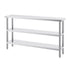Stainless Steel Food Prep Table, 356 x 1524 x 864 mm Commercial Kitchen Worktable, with 2 Adjustable Undershelf, Heavy Duty Prep Table Metal Work Table for BBQ, Kitchen, Home, and Garage