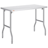 Stainless Steel Kitchen Bench Folding Commercial Prep Table 1220x610 mm