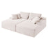 210 cm Oversized Double Chaise Lounge, Corduroy Fabric Sectional Sofa, Cozy Deep Seat Loveseat Sofa with Soft Cushions and Throw Pillows for Living Room Bedroom, No Assembly Required, Beige