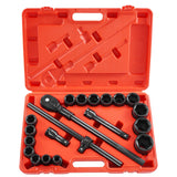 3/4 in Drive Impact Socket Set, 21 Pieces SAE 3/4 in to 2 in, 6 Point Cr-V Alloy Steel for Auto Repair, Easy-to-Read Size Markings, Includes Extension Bars, Ratchet Handle and Storage Case