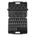 3/8" Drive Impact Socket Set, 90 Piece Socket Set SAE 1/4"-3/4" and Metric 6-19mm, 6 Point Cr-Mo Alloy Steel for Auto Repair, Includes Extension Bars Universal Joint Adapter Lock Storage Case