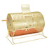 Raffle Drum, 14.8 x Ø21.26 inch Brass Plated Raffle Ticket Spinning Cage, Holds 10000 Tickets or 300 Ping Pong Balls, Metal Lottery Spinning Drawing with Wooden Turning Handle, for Bingo Ballot