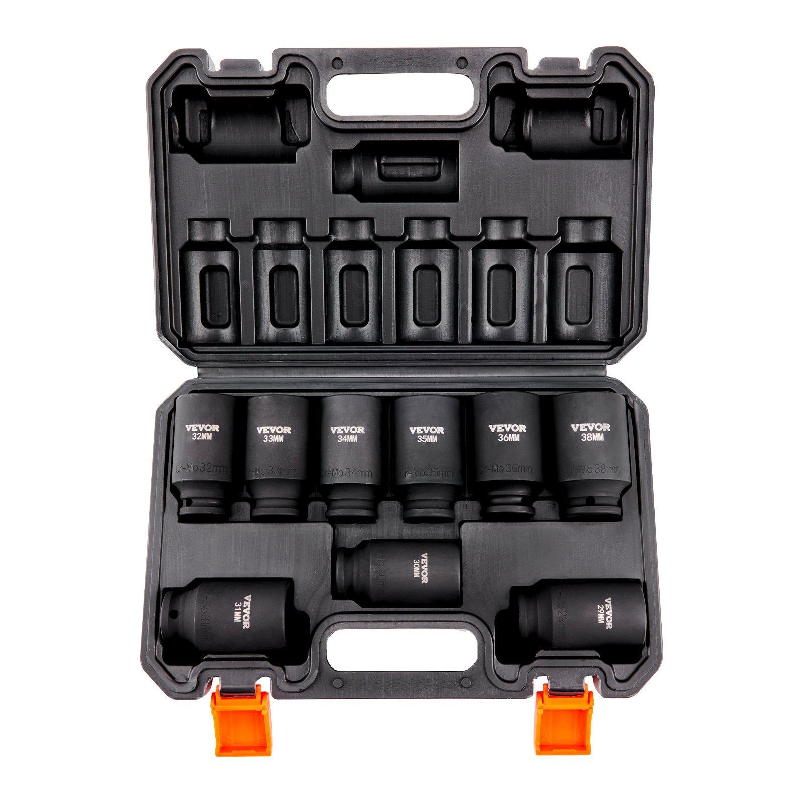 Impact Sockets Set 9pcs 6-Point 1/2in Metric Drive Bit Ratchet Tool Kit