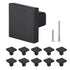 Cabinet Knobs, 10 Pack, 30 mm Black Zinc Alloy Drawer Pulls & Door Handles, Square Kitchen Solid Knobs Dresser Handles, Cupboard Hardware with Screws for Kitchen Bathroom Closet Cabinets Drawers