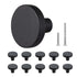 Cabinet Knobs, 10 Pack, 32 mm Black Zinc Alloy Drawer Pulls & Door Handles, Mushroom Kitchen Solid Knobs Dresser Handles, Cupboard Hardware with Screws for Bathroom Closet Cabinets and Drawers