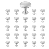 Cabinet Knobs, 25 Pack, 28 mm Zinc Alloy Drawer Pulls Door Handles, Mushroom Kitchen Solid Knobs Dresser Handles, Cupboard Hardware with Screws for Bathroom Closet Cabinets Drawers, Nickel Color