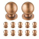 Cabinet Knobs, 12 Pack, 25 mm Zinc Alloy Drawer Pulls Door Handles, Round Kitchen Dresser Solid Knobs Cupboard Hardware with Screws for Bathroom Closet Cabinets Drawers, Antique Brass Color