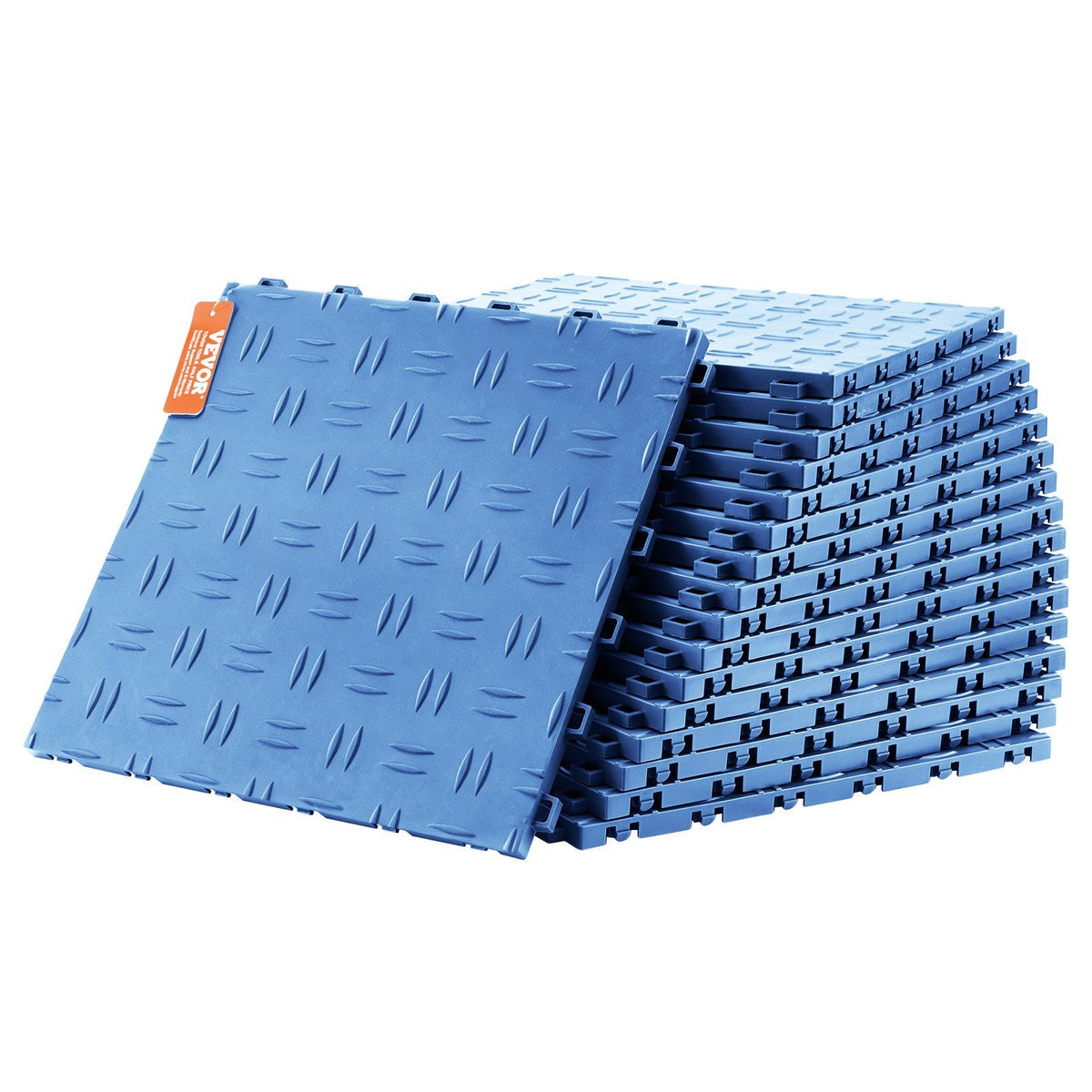 Garage Tiles Interlocking, 305 x 305 x 13.4 mm 50 Pack Garage Floor Covering Tiles, Non-Slip Double-Sided Texture Garage Flooring Tiles, for Garages, Basements, Repair Shops, Blue
