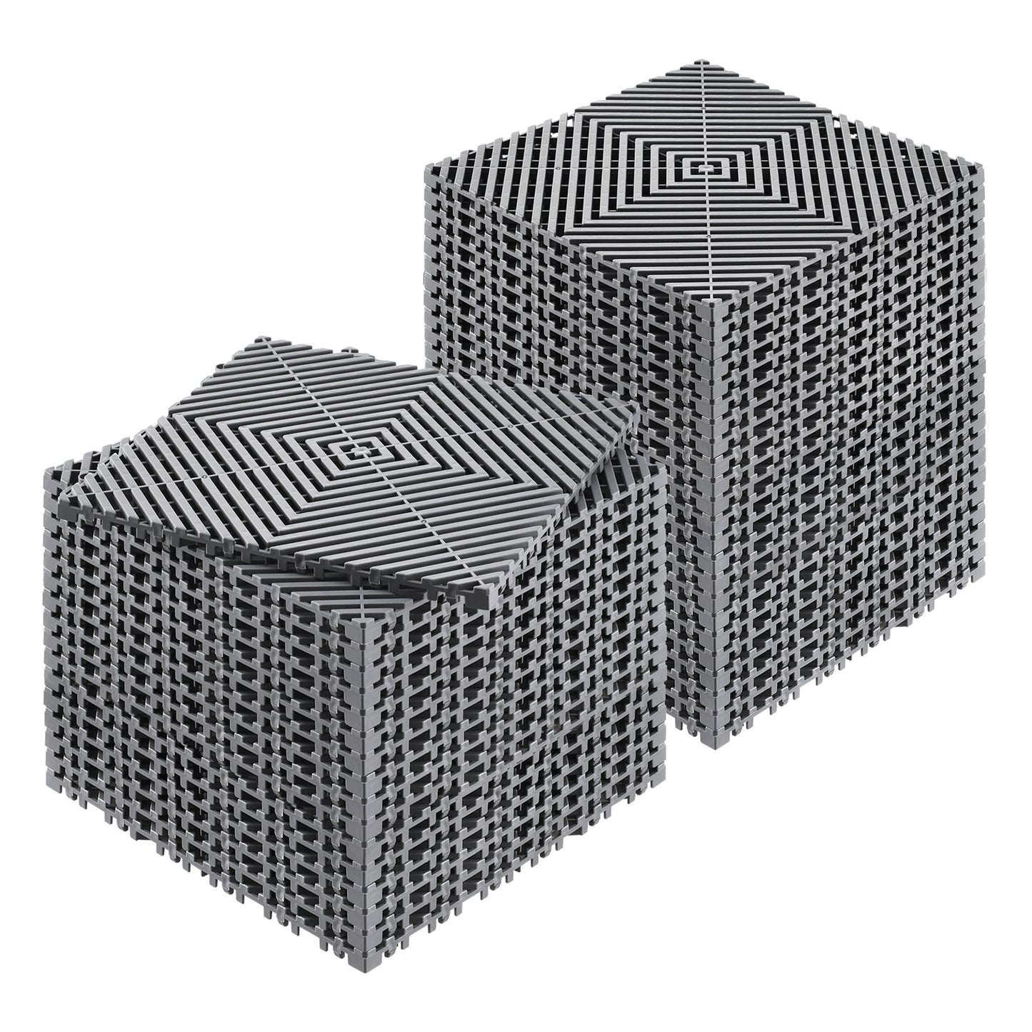 Interlocking Drainage Mat, 31 x 31 cm Modular Interlocking Cushion, 40 Pcs Splicing Drainage Mats, Non-Slip Gray PP Drainage Floor Tile and Shower Mat, for Garage, Garden, Kitchen & Outdoor