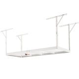 Overhead Garage Storage Rack, 91.44x243.84cm Garage Ceiling Storage Racks, Heavy Duty Adjustable Cold Rolled Steel Racks for Garage Storage, Organization, 272.16kg Load Capacity, 22''-40", White