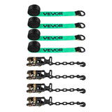 Wheel Chock Tie-Down Kit, Tire-Style Tow Dolly Strap, Car Tie Down Kit with Heavy-Duty Hook, Break Strength 4540 kg & Working Load 1512 kg Motorcycle Tie-Down System for ATV, SUV, Trailer