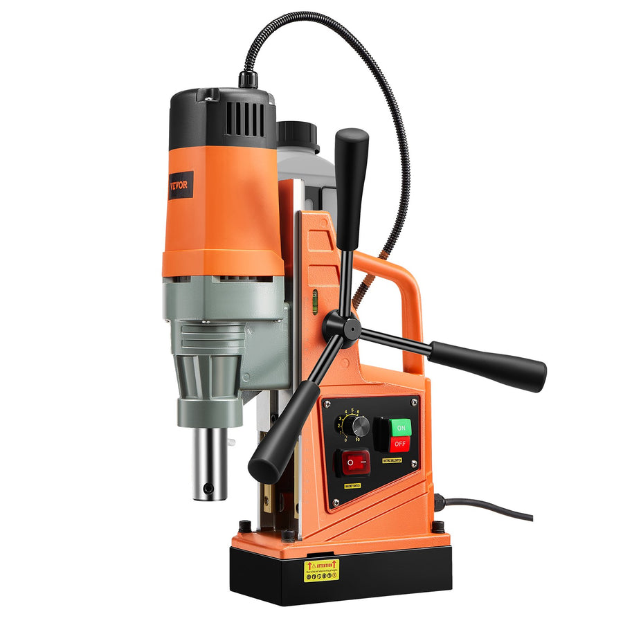 VEVOR Magnetic Drill, 1550W 1.57" Boring Diameter, 2922lbf/13000N Portable Electric Mag Drill Press with Variable Speed, 500 RPM Drilling Machine for any Surface Home Improvement Industry Railway